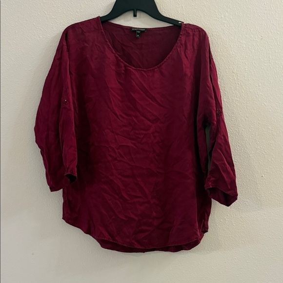 Eileen Fisher Tops - Eileen Fisher Deep Red Blouse 100%silk